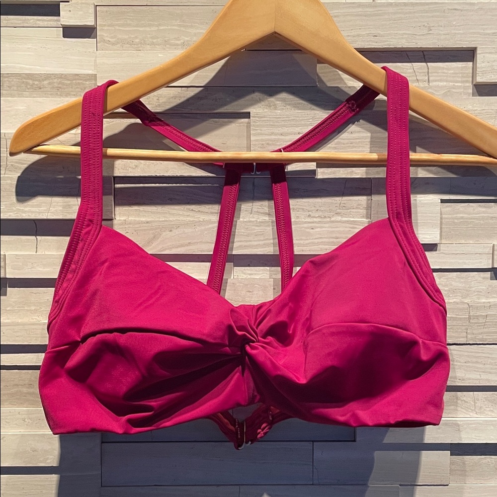 Title Nine Women's dark Pink Strappy bikini top - Size 38C- NWOT